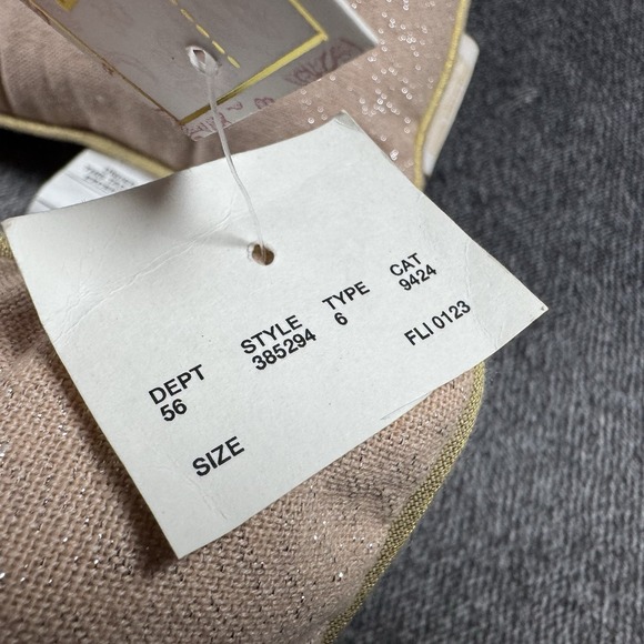 New Bella Lux Sequined Bunny Rabbit Pink Gold Trim Throw Pillow NWT - Picture 4 of 10